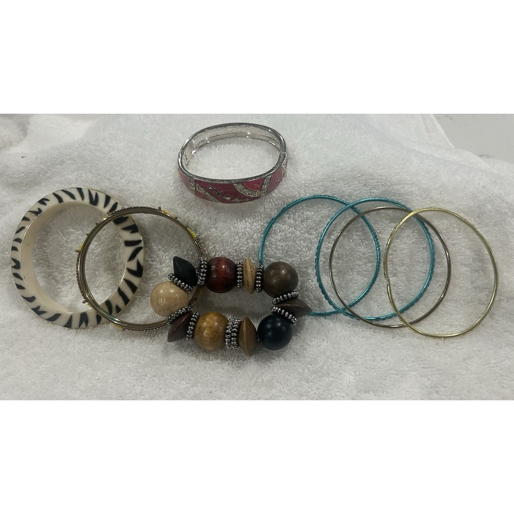 Y2K Bracelet Lot Rhinestone Some Vintage Costume‎ Jewlery Mixed Materials Estate